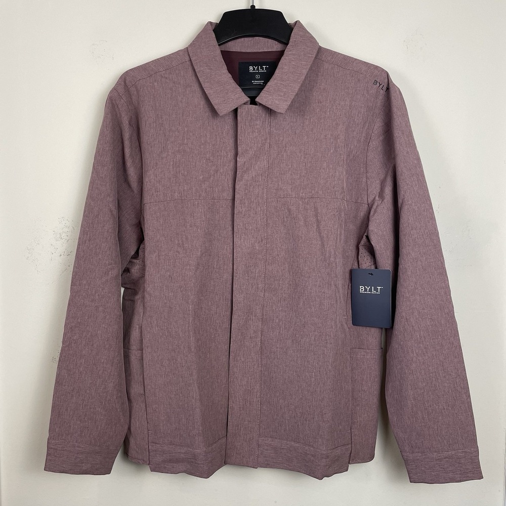 NEW BYLT District Jacket Men Large Heather Maroon Red Performance Premium Basics
